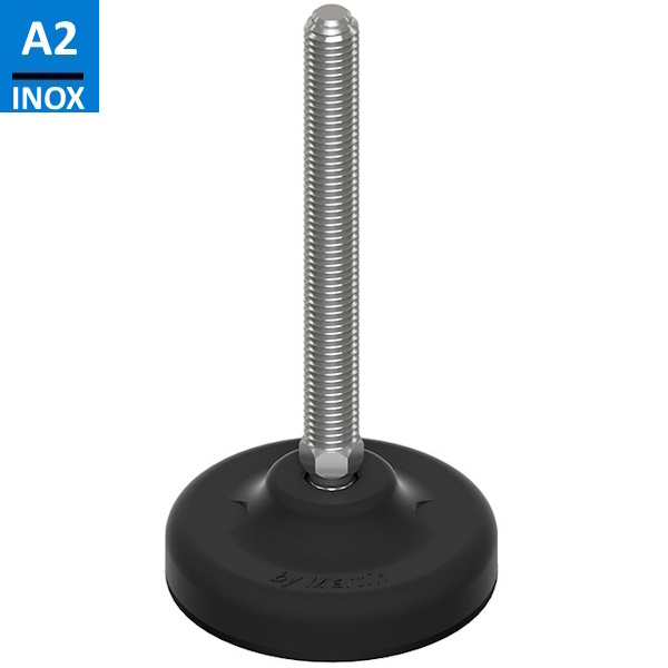 Martin Piede INOX A2 Base Plastica Snodato 30° Antiscivolo D.MM 85 M10/M12/M14 - MARTIN